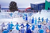 Самый массовый хоровод круг в круге в костюмах Снегурочки в России
