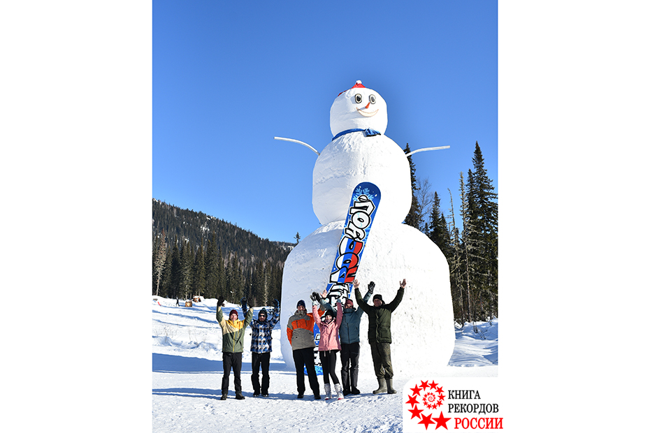 Самый высокий  снеговик (каркасный), созданный без применения техники с двигателем, в России