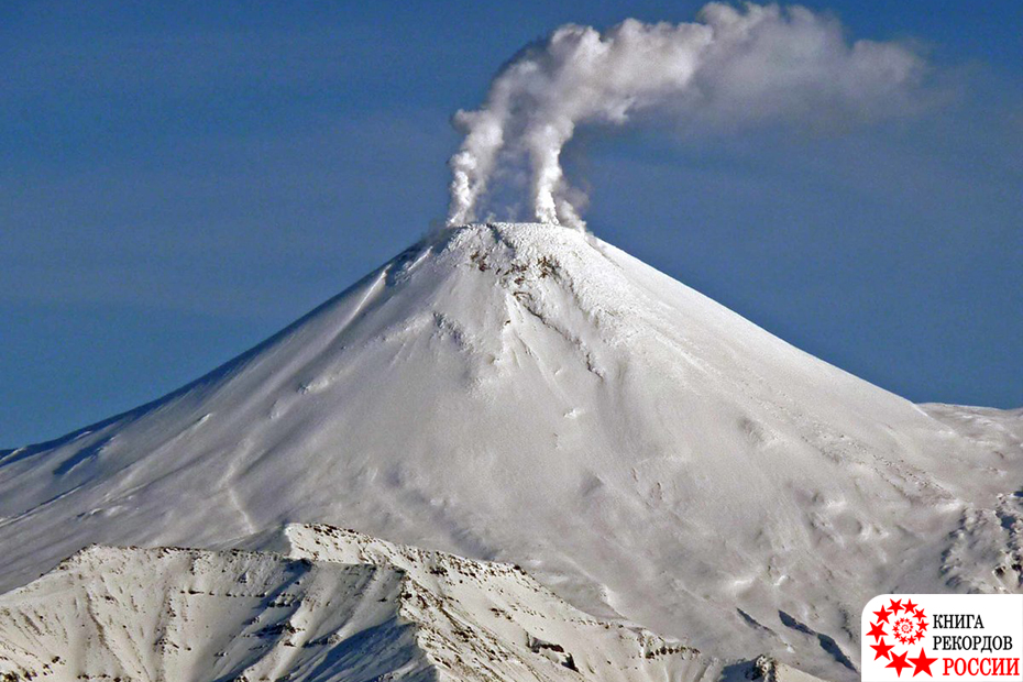 самый высокий действующий вулкан в россии -